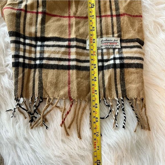 Nova Check Plaid Scarf Cashmere Feel Italy Design Fringed Scarf Wrap 13x70 - Picture 6 of 6